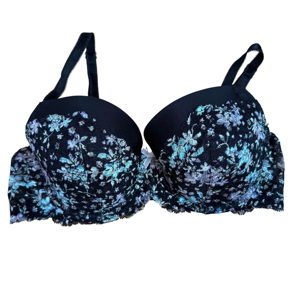 Victoria's Secret Dream Angel Bra 36D Floral Lace Bow Detail Padded Push Up